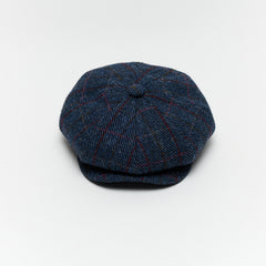 Carriston Harris Tweed 8-Panel Newsboy Cap – 100% Pure New Wool, Multiple Colours