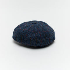 Carriston Harris Tweed 8-Panel Newsboy Cap – 100% Pure New Wool, Multiple Colours