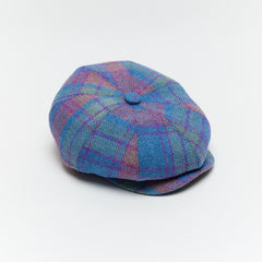 Carriston Harris Tweed 8-Panel Newsboy Cap – 100% Pure New Wool, Multiple Colours