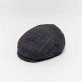 Carriston Harris Tweed Flat Cap – Navy Mix, 100% Pure New Wool
