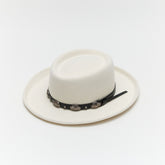 Carriston White Gambler Hat with Silver Band – Classic Western Style