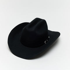 Carriston Wool Cattleman Cowboy Hat with Silver-Tone Western Buckle Hatband