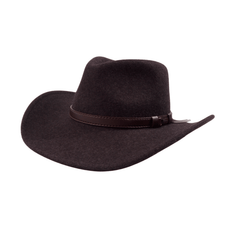 Charcoal Wool Cowboy Hat with Slim Leather Band