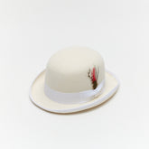 Classic Derby Hat Traditional British Wool Bowler Hat with Curved Brim