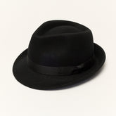 Gray Trilby Hat with Teardrop Crown