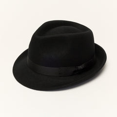 Gray Trilby Hat with Teardrop Crown
