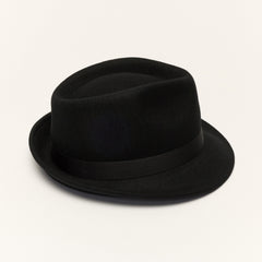 Gray Trilby Hat with Teardrop Crown