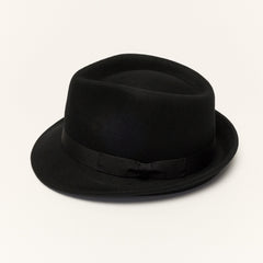 Gray Trilby Hat with Teardrop Crown
