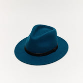 Orange Wool Felt Fedora Hat with Leather Band