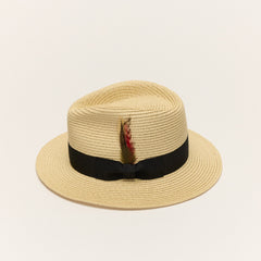 Paper Straw Fedora Hat With Ribbon Band
