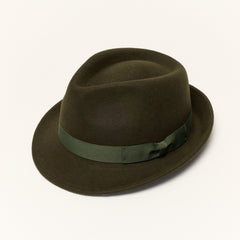 Short Brim Trilby Hat with Teardrop Crown