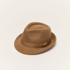 Short Brim Trilby Hat with Teardrop Crown