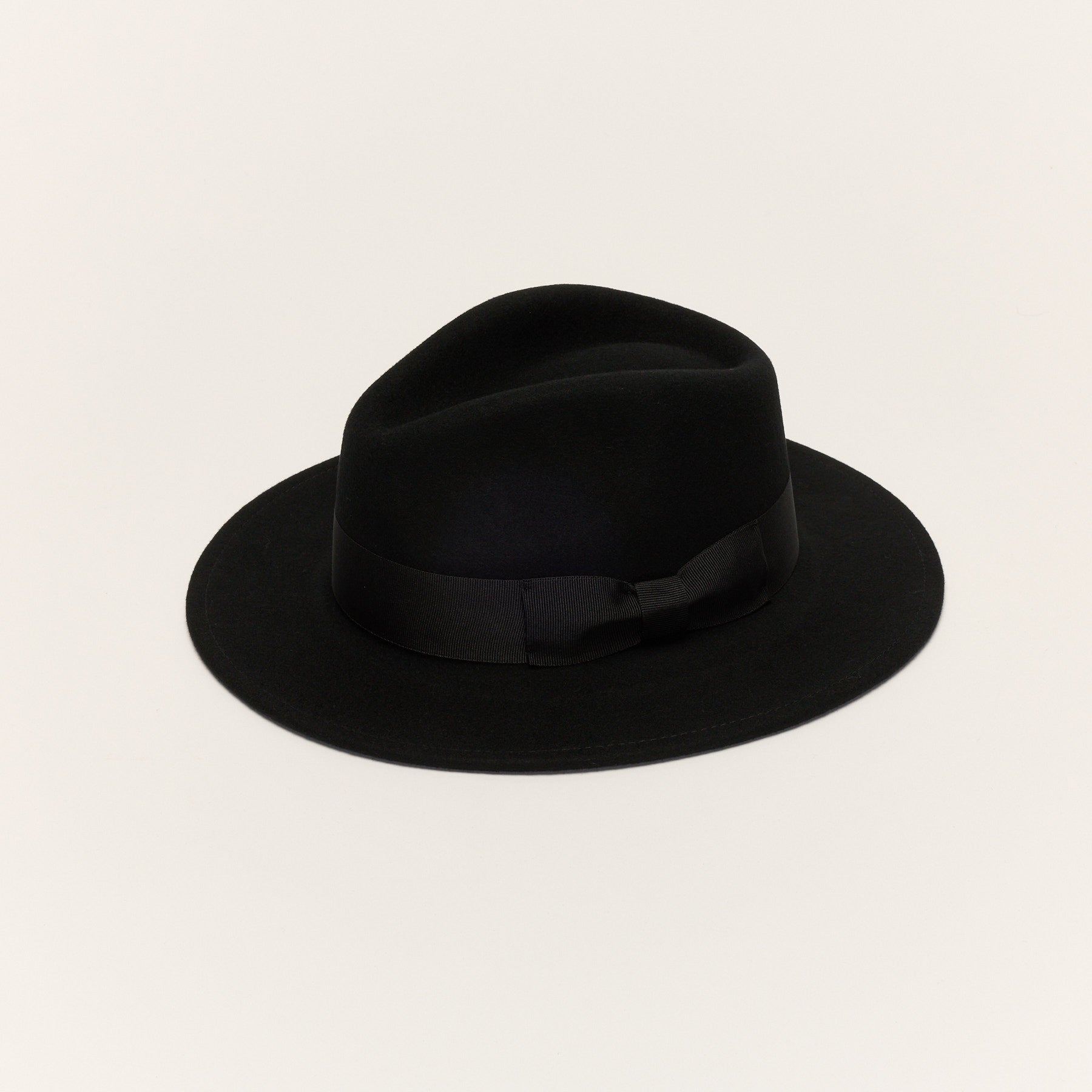Wool Felt Fedora Hat with Bow Band