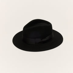 Wool Felt Fedora Hat with Bow Band