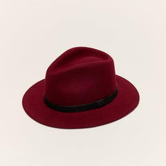 Wool Felt Fedora Hat with Leather Band
