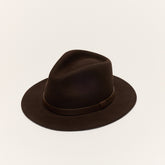 Wool Felt Fedora Hat with Leather Band