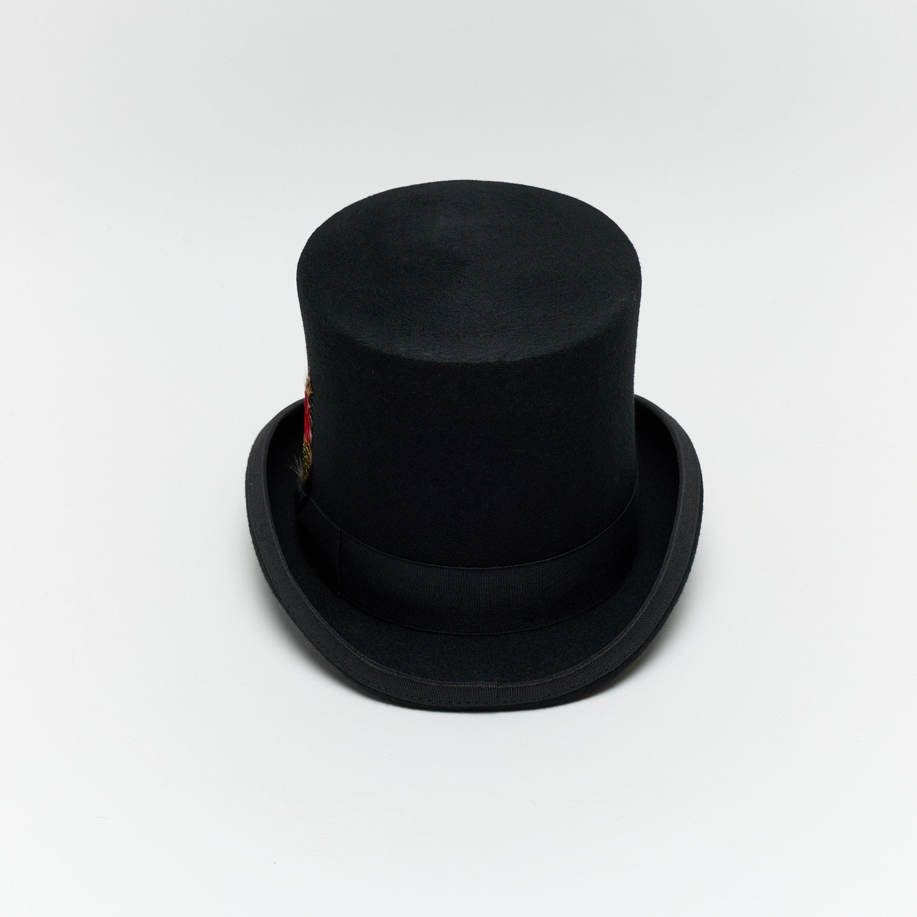 Carriston Black Victorian Top Hat – 100% Wool Felt, 15 cm Crown, Satin Lining