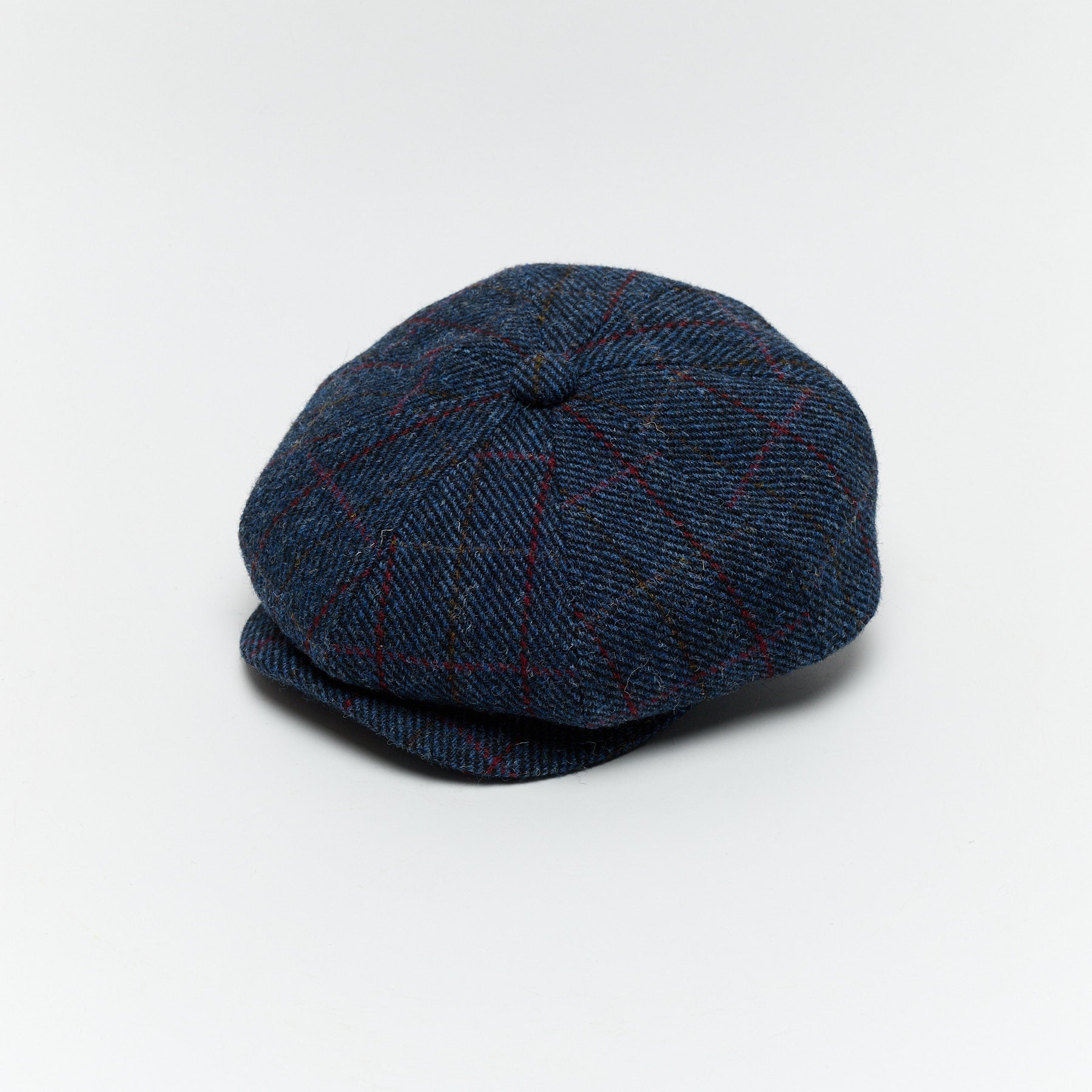 Carriston Harris Tweed 8-Panel Newsboy Cap – 100% Pure New Wool, Multiple Colours