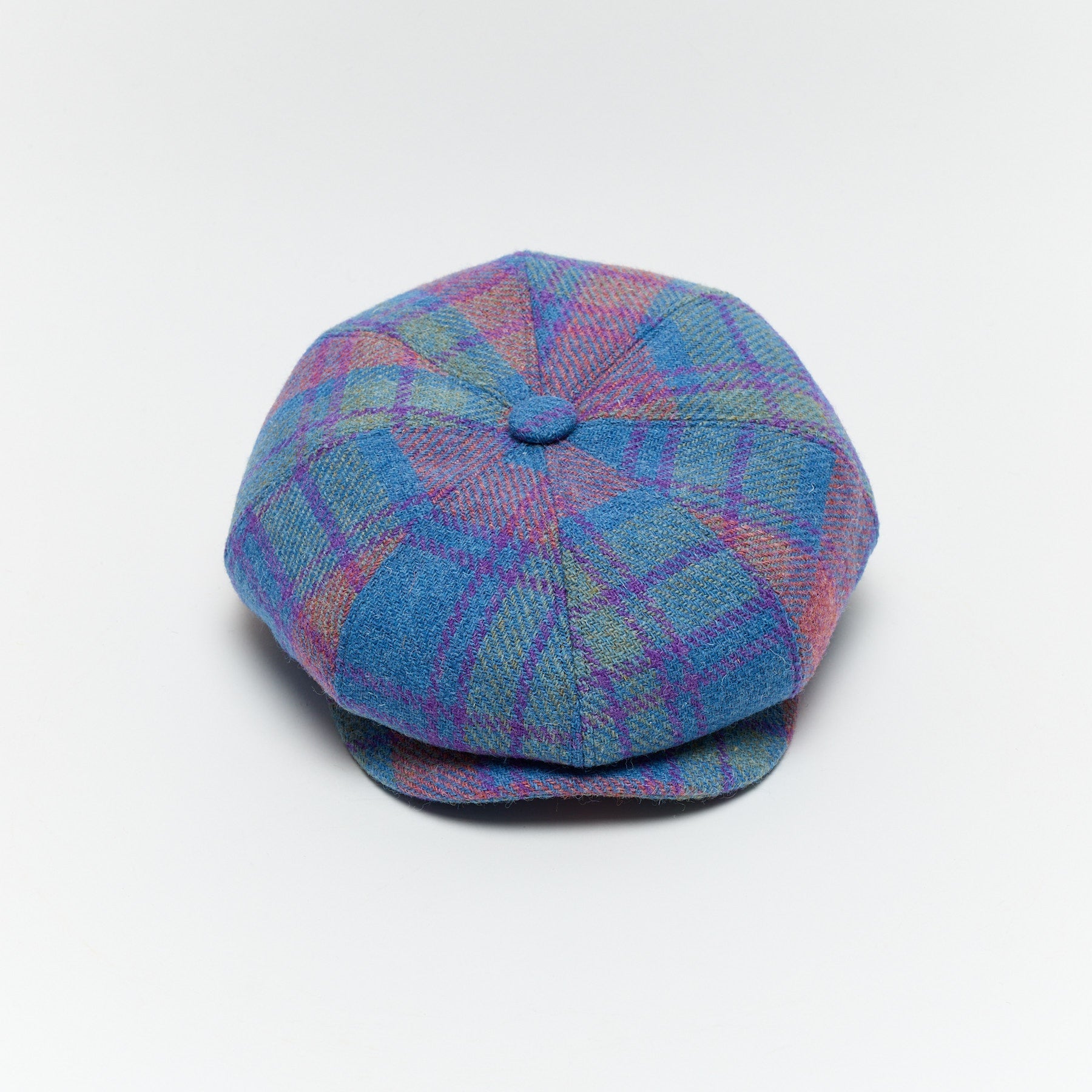 Carriston Harris Tweed 8-Panel Newsboy Cap – 100% Pure New Wool, Multiple Colours