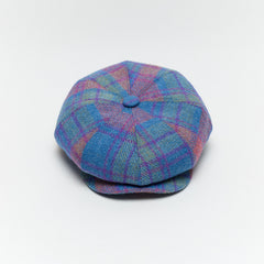 Carriston Harris Tweed 8-Panel Newsboy Cap – 100% Pure New Wool, Multiple Colours