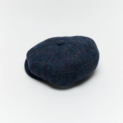Carriston Harris Tweed 8-Panel Newsboy Cap – 100% Pure New Wool, Multiple Colours