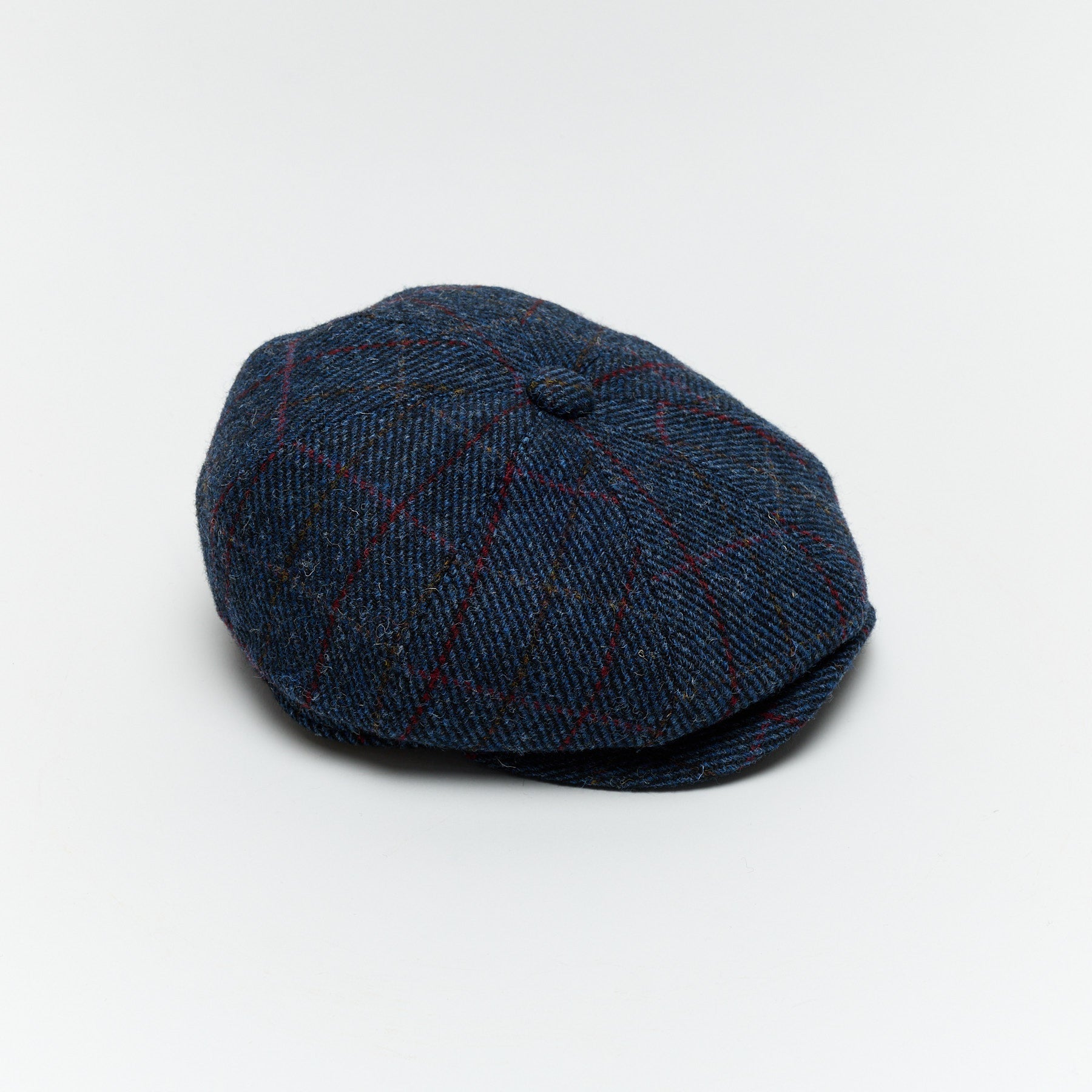 Carriston Harris Tweed 8-Panel Newsboy Cap – 100% Pure New Wool, Multiple Colours