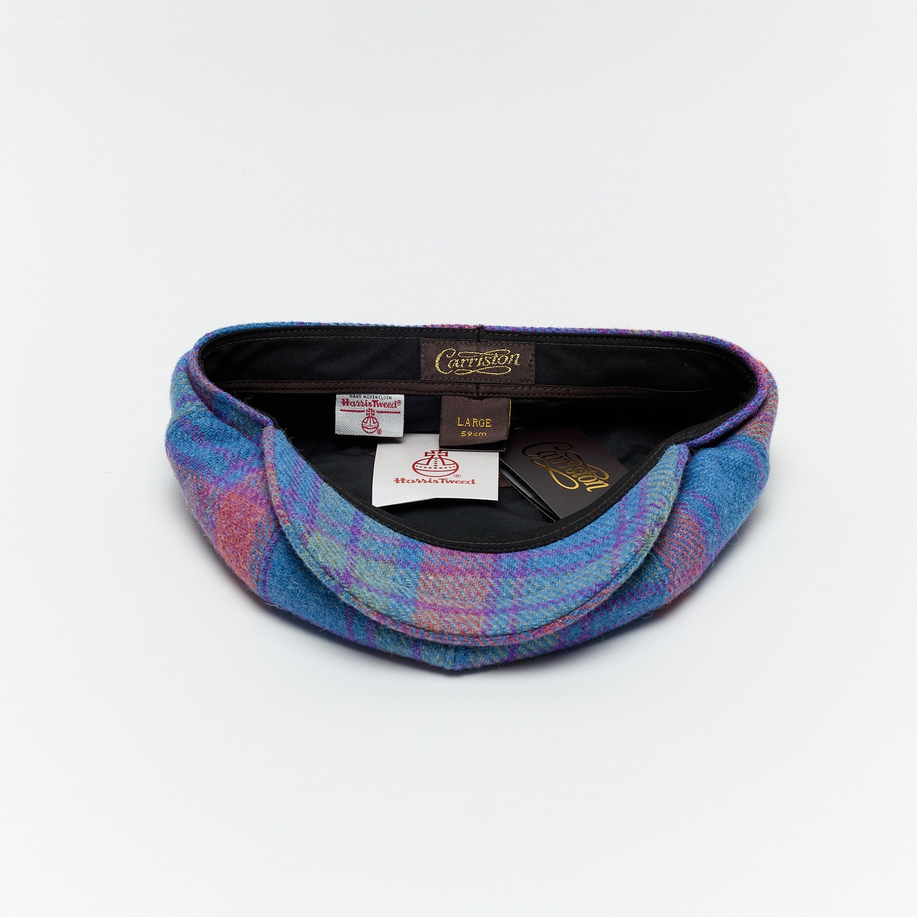 Carriston Harris Tweed 8-Panel Newsboy Cap – 100% Pure New Wool, Multiple Colours
