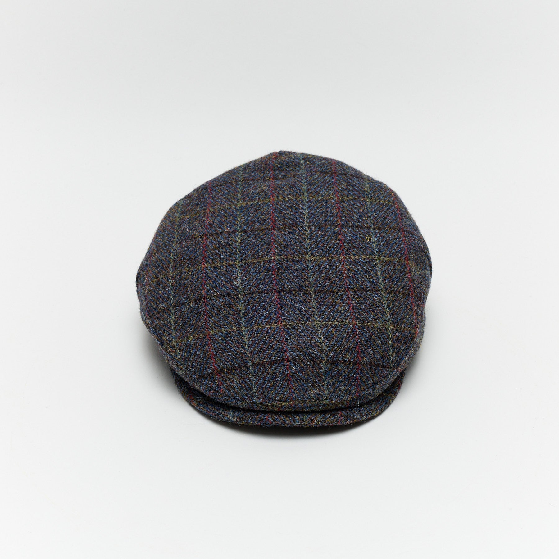 Carriston Harris Tweed Flat Cap – Navy Mix, 100% Pure New Wool