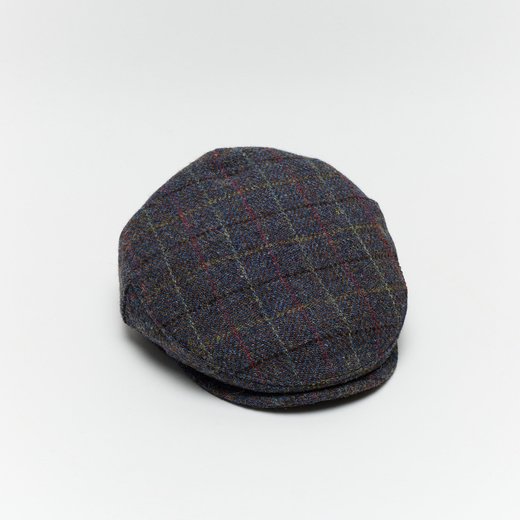 Carriston Harris Tweed Flat Cap – Navy Mix, 100% Pure New Wool