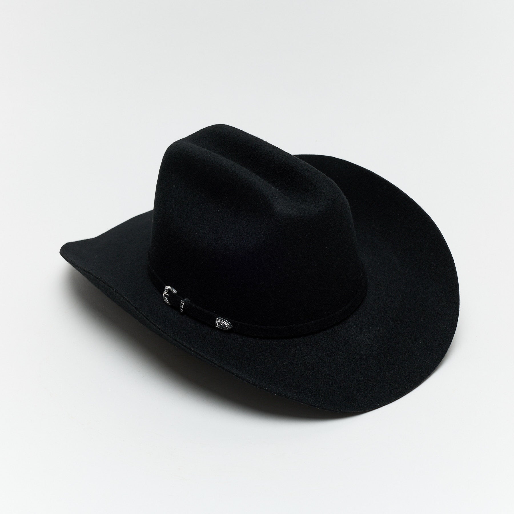 Carriston Wool Cattleman Cowboy Hat with Silver-Tone Western Buckle Hatband