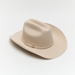 Carriston Wool Cattleman Cowboy Hat with Silver-Tone Western Buckle Hatband