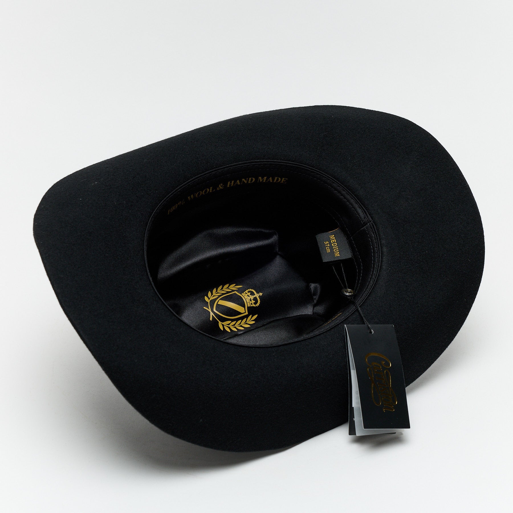 Carriston Wool Cattleman Cowboy Hat with Silver-Tone Western Buckle Hatband