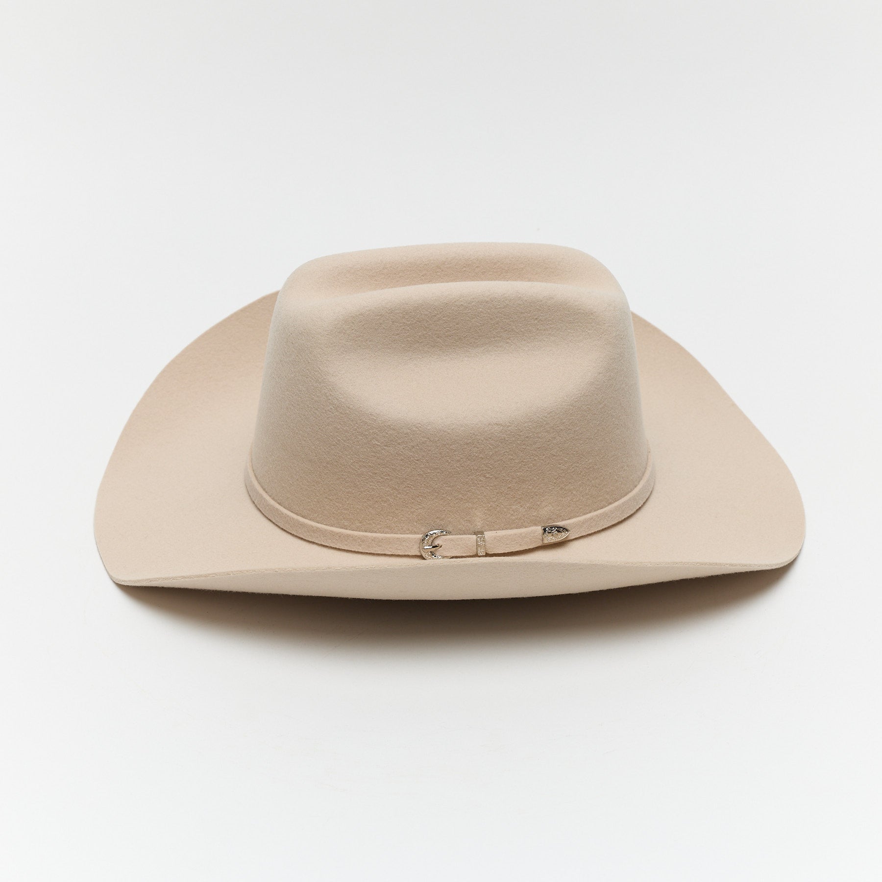 Carriston Wool Cattleman Cowboy Hat with Silver-Tone Western Buckle Hatband