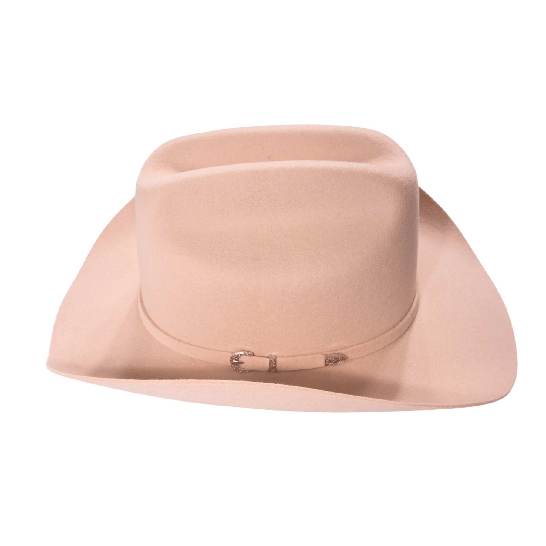 Carriston Wool Cattleman Cowboy Hat with Silver-Tone Western Buckle Hatband