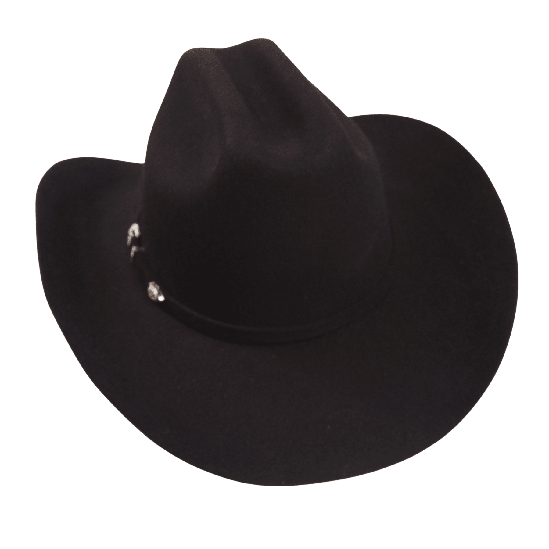 Carriston Wool Cattleman Cowboy Hat with Silver-Tone Western Buckle Hatband