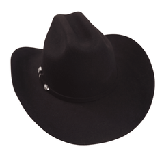 Carriston Wool Cattleman Cowboy Hat with Silver-Tone Western Buckle Hatband