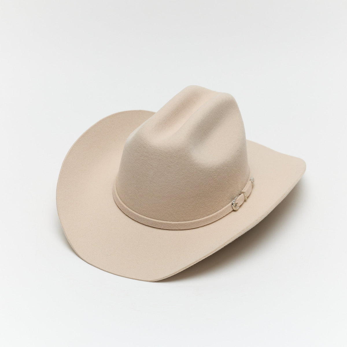 Carriston Wool Cattleman Cowboy Hat with Silver-Tone Western Buckle Hatband