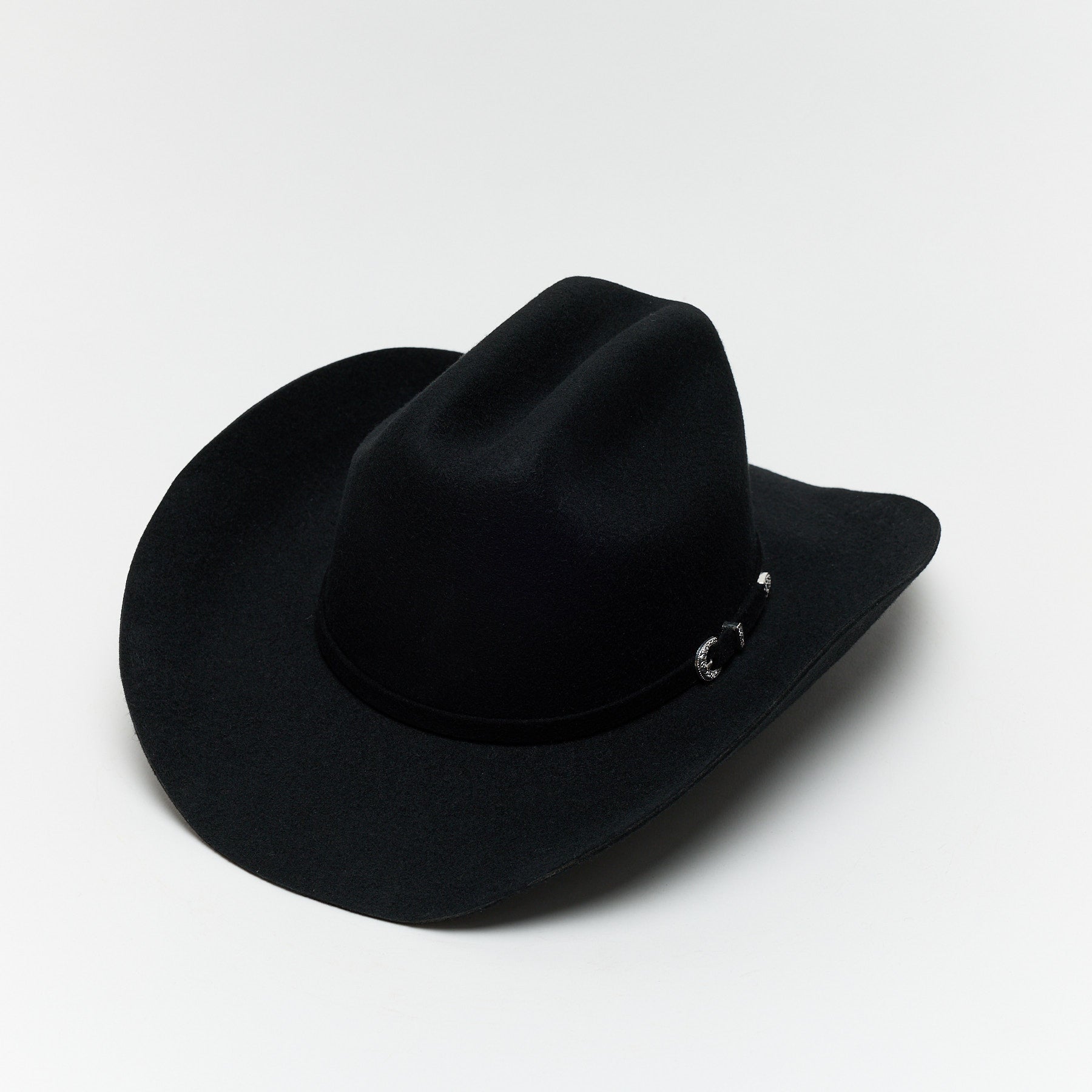 Carriston Wool Cattleman Cowboy Hat with Silver-Tone Western Buckle Hatband
