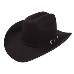 Carriston Wool Cattleman Cowboy Hat with Silver-Tone Western Buckle Hatband