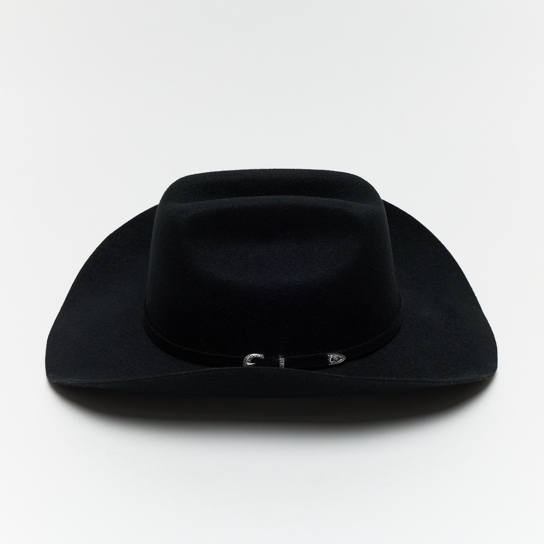 Carriston Wool Cattleman Cowboy Hat with Silver-Tone Western Buckle Hatband