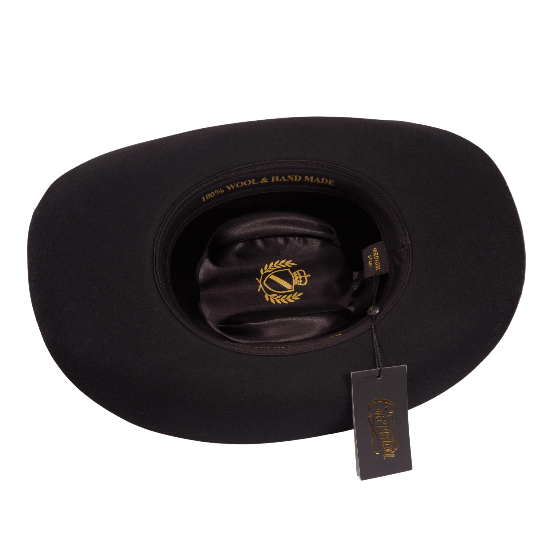 Carriston Wool Cattleman Cowboy Hat with Silver-Tone Western Buckle Hatband