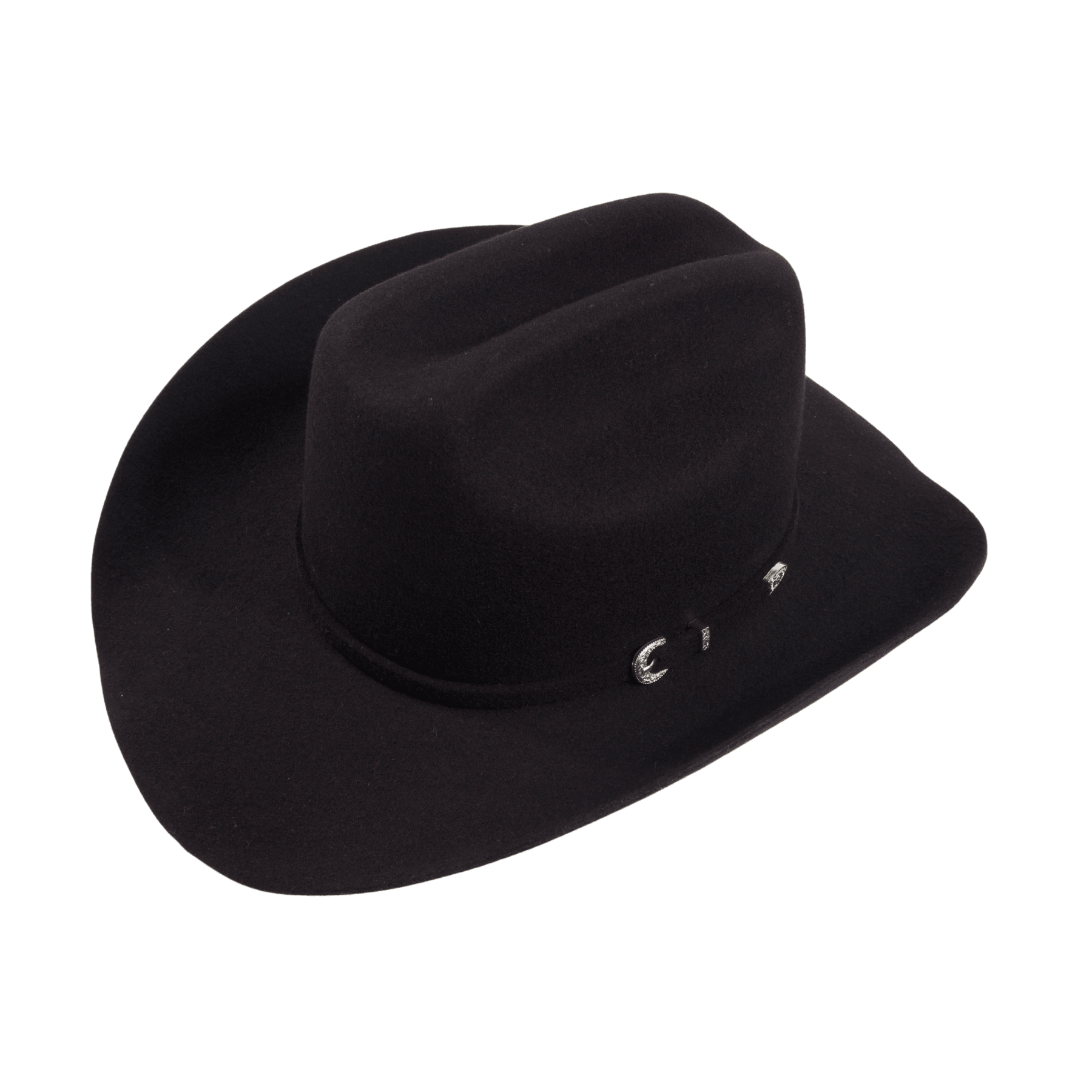 Carriston Wool Cattleman Cowboy Hat with Silver-Tone Western Buckle Hatband