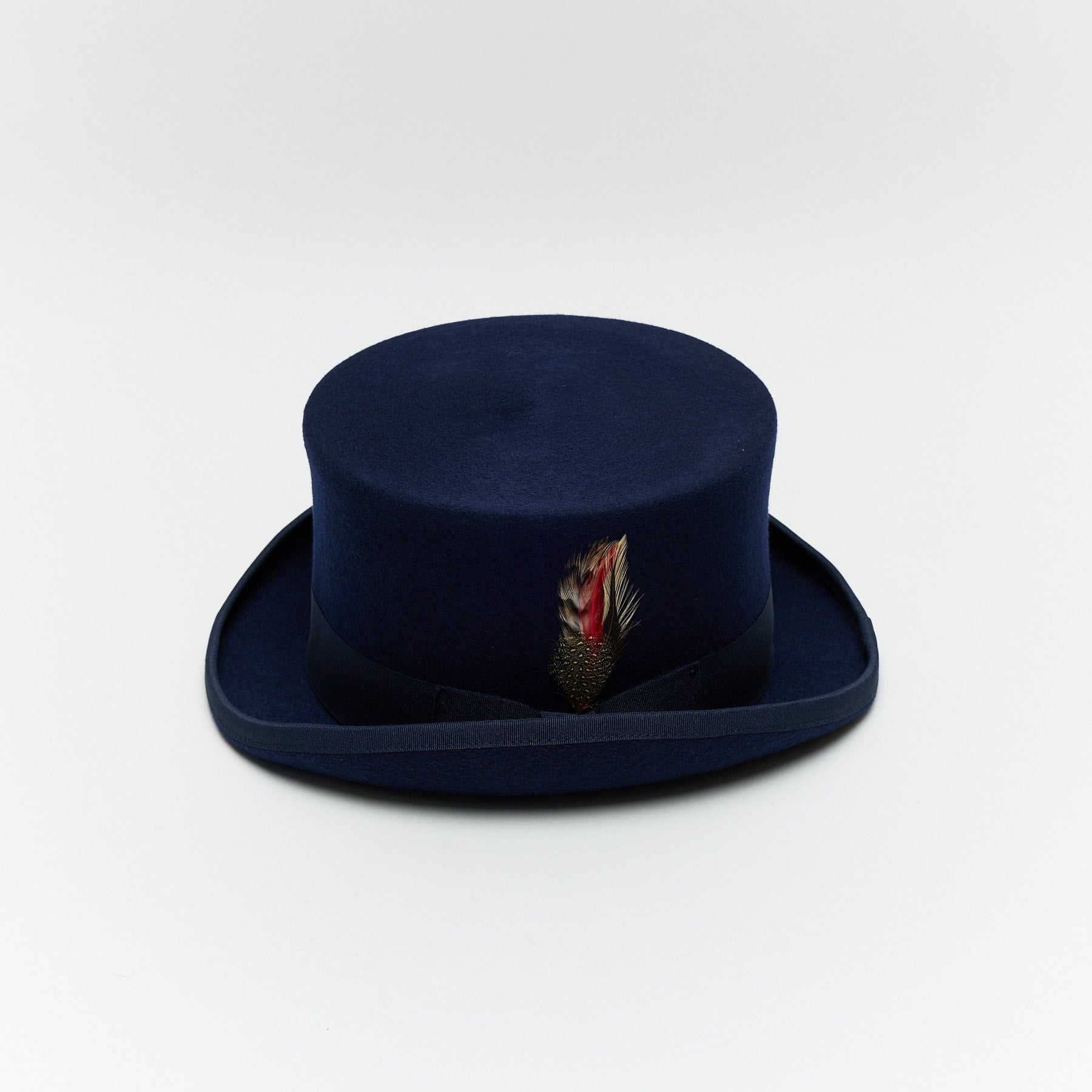 Carriston Wool Felt Top Hat – 100% Pure Wool, 12 cm Crown, Brown, White & Navy