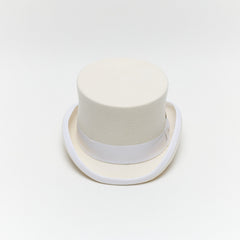 Carriston Wool Felt Top Hat – 100% Pure Wool, 12 cm Crown, Brown, White & Navy