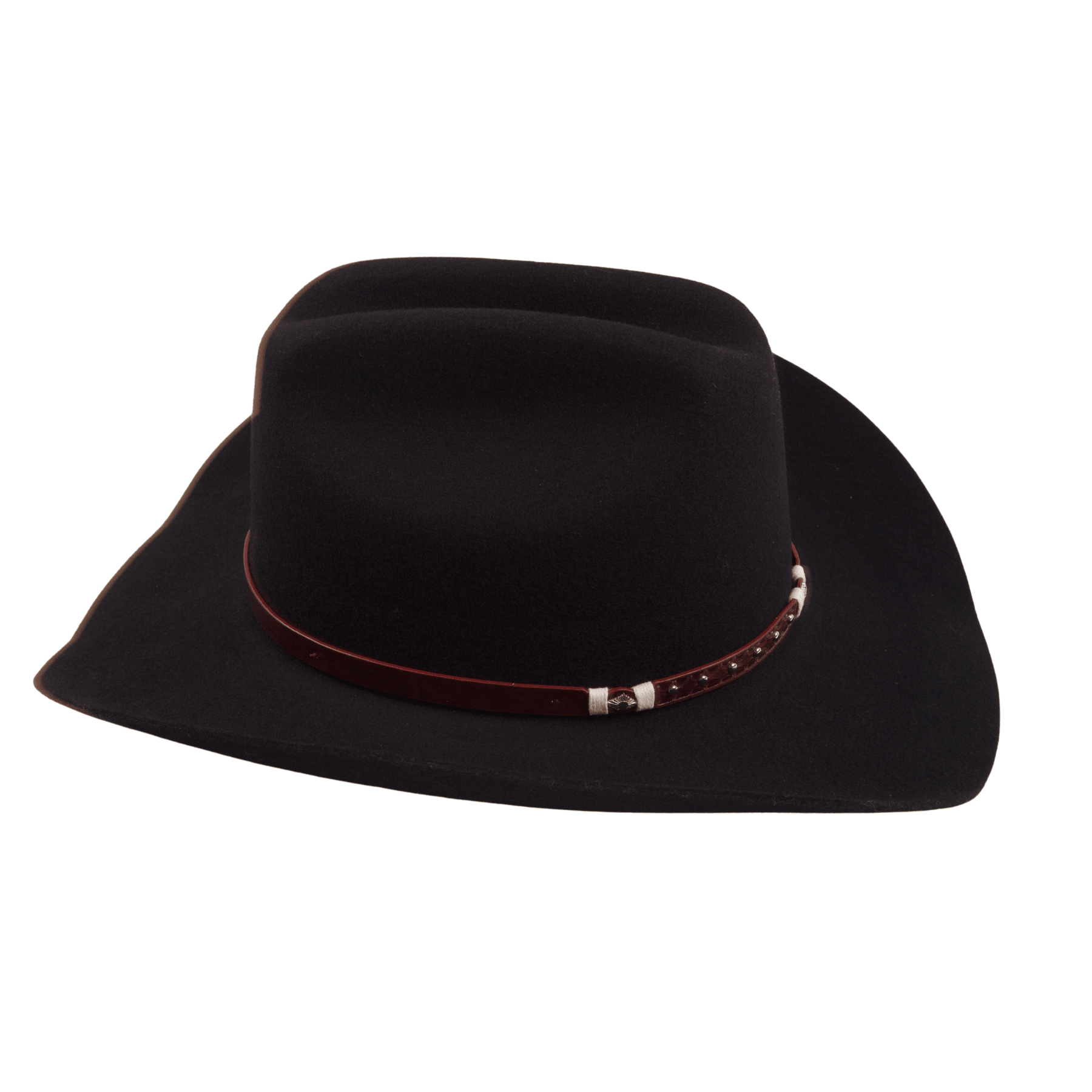 Carriston Wool Western Cattleman Cowboy Hat with Cognac Studded Leather Hatband