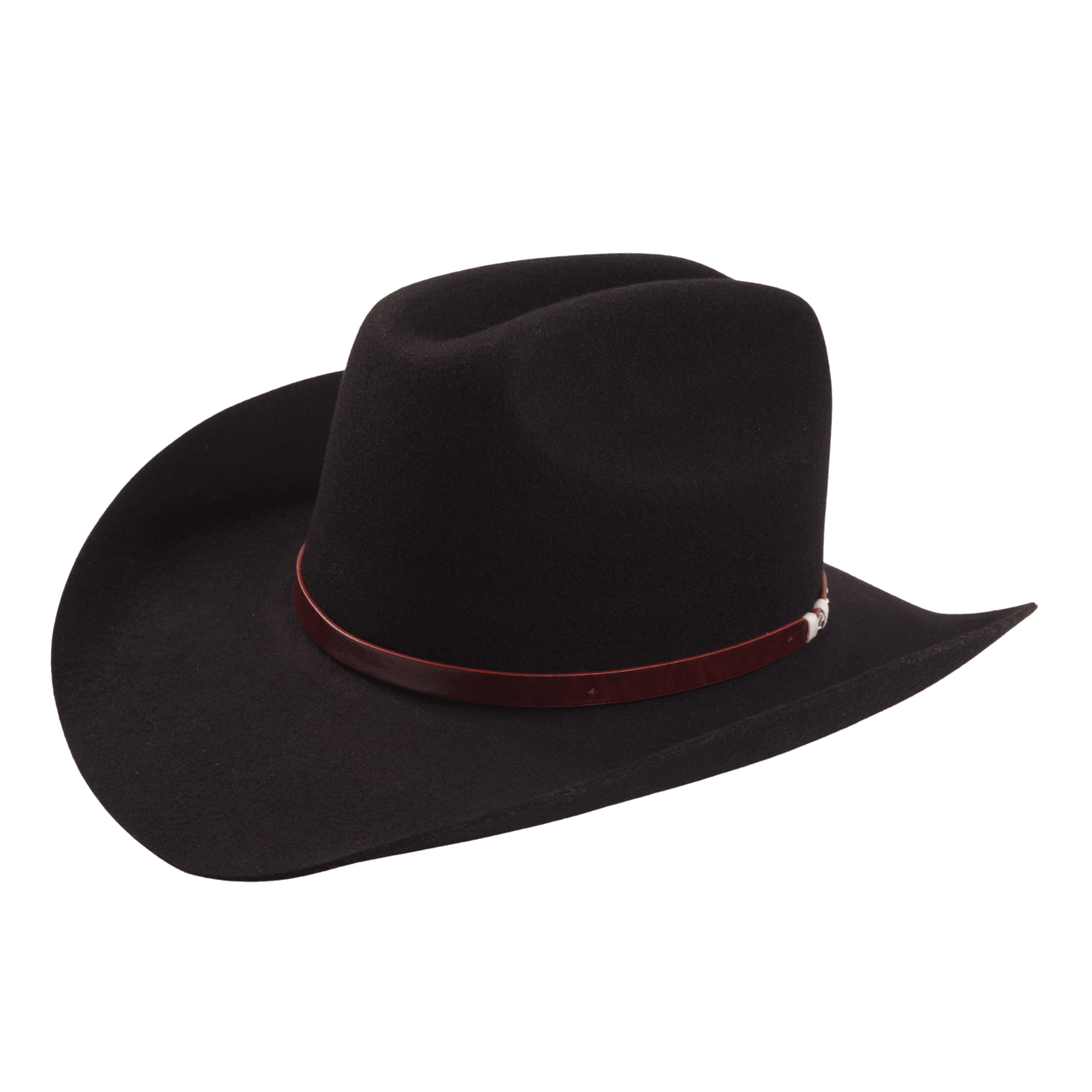 Carriston Wool Western Cattleman Cowboy Hat with Cognac Studded Leather Hatband