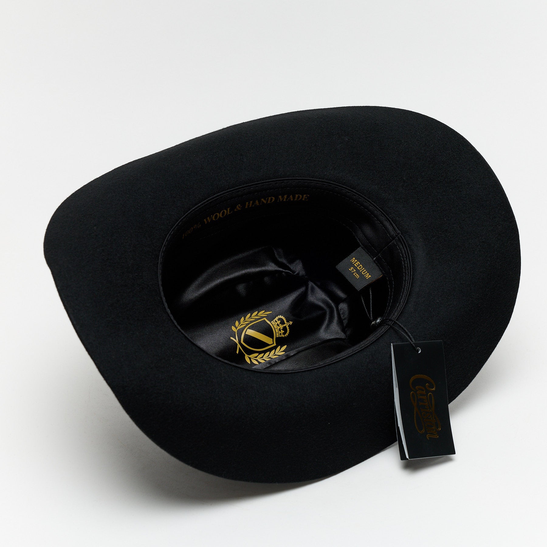 Carriston Wool Western Cattleman Cowboy Hat with Cognac Studded Leather Hatband
