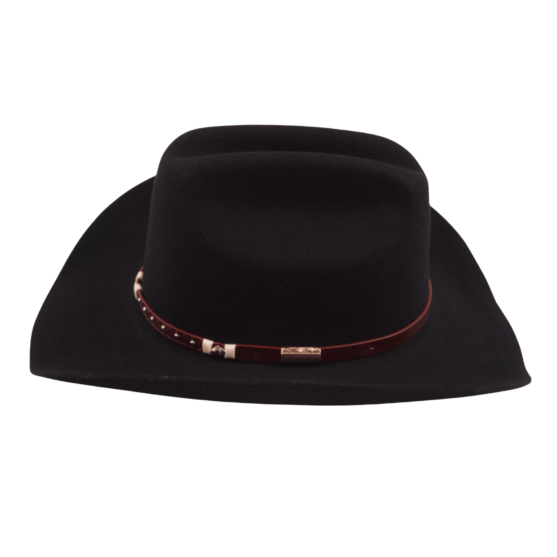 Carriston Wool Western Cattleman Cowboy Hat with Cognac Studded Leather Hatband