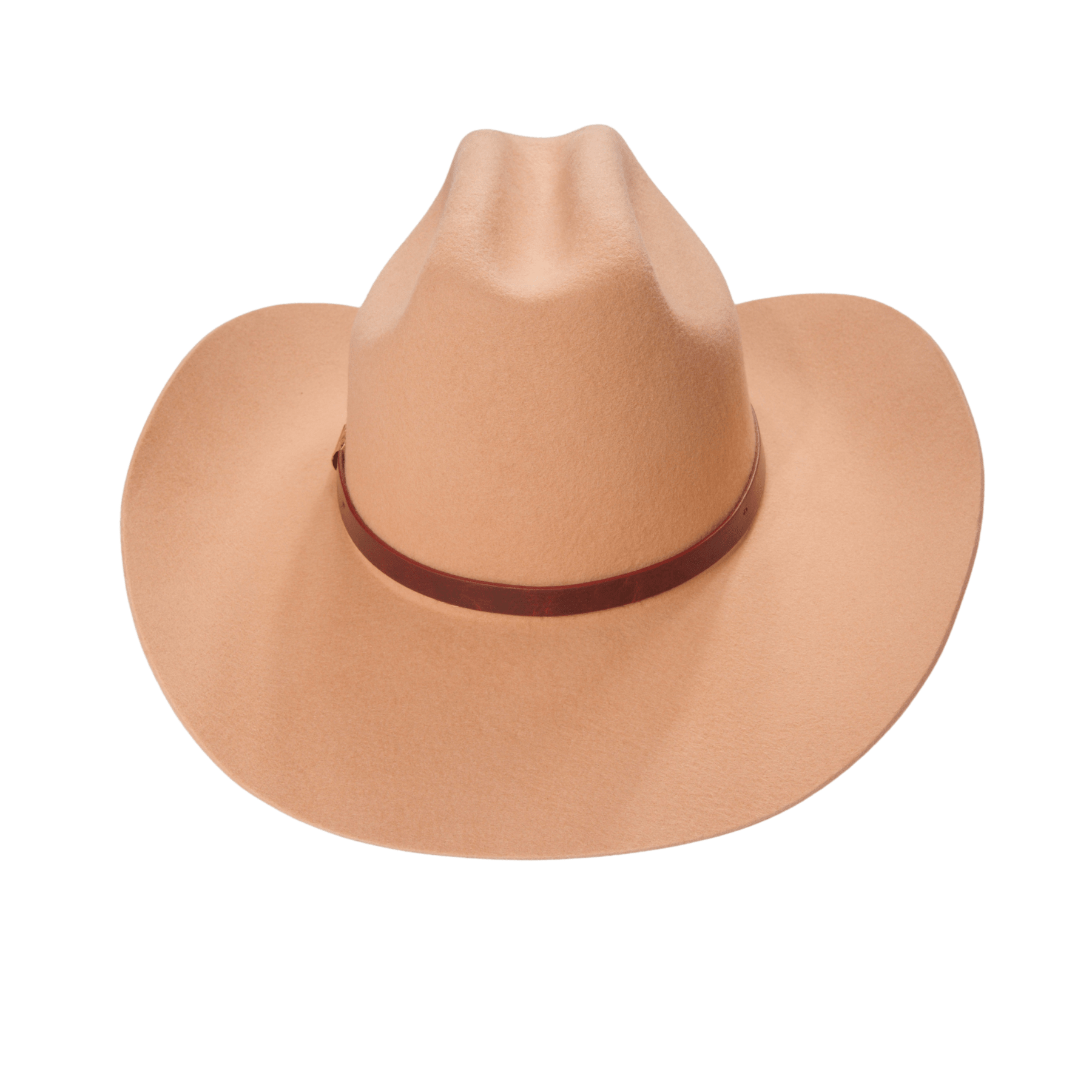Carriston Wool Western Cattleman Cowboy Hat with Cognac Studded Leather Hatband