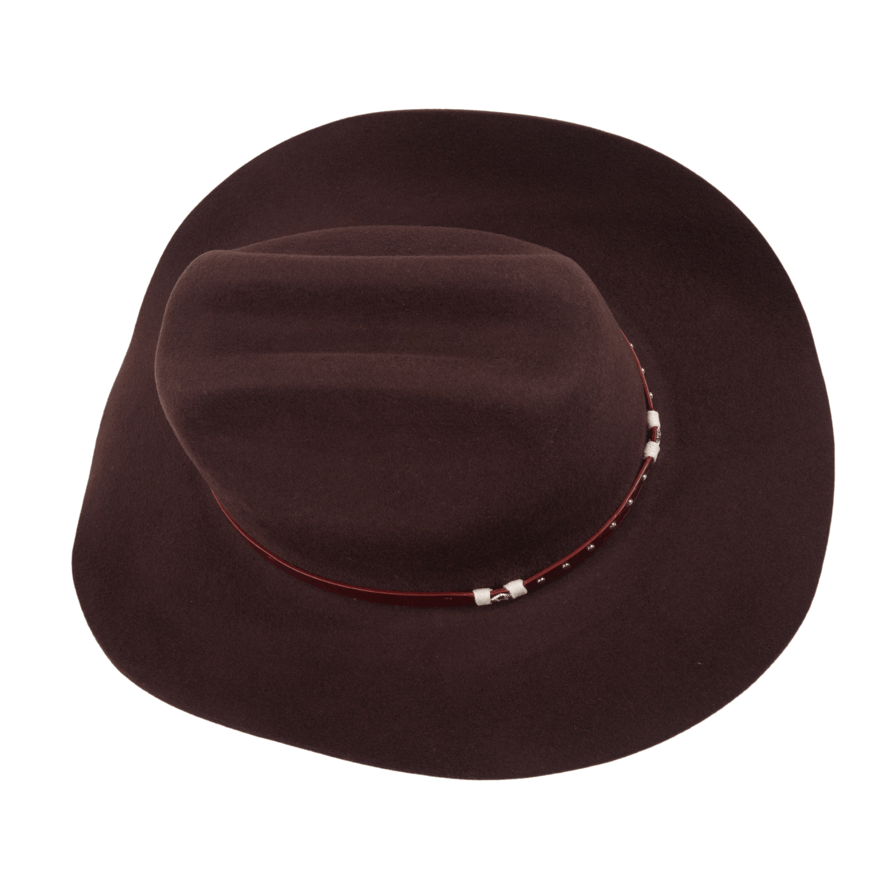 Carriston Wool Western Cattleman Cowboy Hat with Cognac Studded Leather Hatband